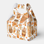 Herfst Coffee Latte Pumpkin Patroon Bedankdoosjes (Achterkant)