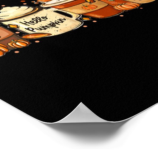 Herfst Coffee Pumpkin Spice Latte Drink herfst dan Poster (Hoek)