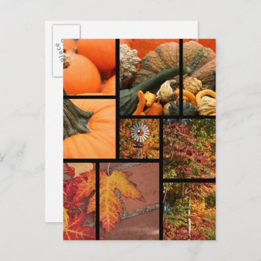 Herfst Collage Briefkaart (Voorkant / Achterkant)