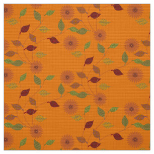 Herfst Collectie Helder Oranje Bloembladpatroon Stof