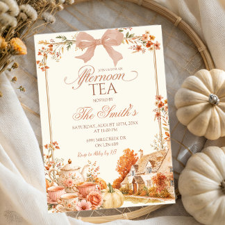 Herfst Coquette Afternoon Tea Party Kaart