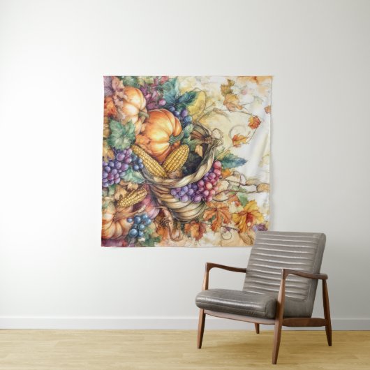 Herfst Cornucopia Art Tapestry Wandkleed (In Situ (horizontaal))