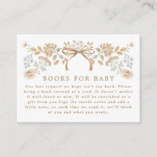 Herfst Cottage Baby Shower Boeken voor Baby Informatiekaartje