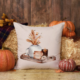 Herfst Cottage Farmhouse Thanksgiving Gold Floral Kussen