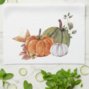 Herfst Cottage Oranje Green Pumpkins Theedoek