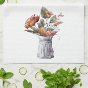 Herfst Cottage Taupe Mum Copper Floral Theedoek