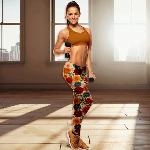 Herfst Cottagecore Bloemstuk Leggings