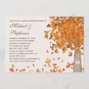 Herfst Couples Shower Fotouitnodiging Kaart