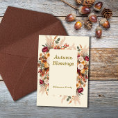 Herfst Cozy Bloemstuk Thanksgiving Personaliseer Feestdagenkaart