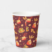 herfst Cozy Pumpkin-pice Paper Cups Papieren Bekers (Rechts)