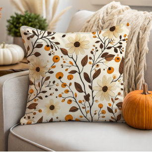 Herfst Cream Daisy Floral Kussen