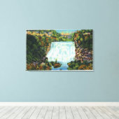 Herfst Creek Gorge Uitzicht, Ithaca Herfst Scene Canvas Afdruk (Insitu (Houten vloer))