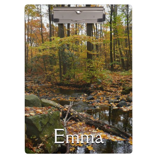 Herfst Creek met reflectie op Laurel Hill Park Klembord (Voorkant)