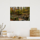 Herfst Creek met reflectie op Laurel Hill Park Poster (Keuken)