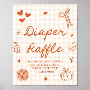Herfst Cutie Pie Baby shower Luier Raffle Game Poster