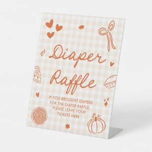 Herfst Cutie Pie Baby shower Luier Raffle Game Reclamebord Met Voetstuk