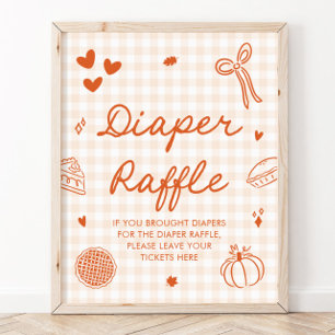 Herfst Cutie Pie Baby Shower Luier Raffle Spel Poster