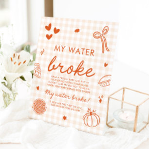 Herfst Cutie Pie Mijn Vlies Gebroken Baby Shower S Reclamebord Met Voetstuk