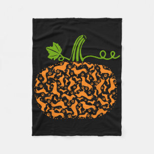 Herfst Dachshund Doxin Pumpkin Fun Halloween Dog L Fleece Deken