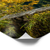 Herfst Dachstein Mountain Reflecterend in Gosausee Perfect Poster (Hoek)