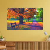 herfst dag in parkmuur canvas afdruk (Insitu (Woonkamer))