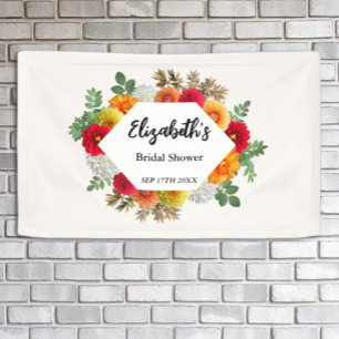 Herfst Dahlia Bloem Bruiloft Bridal Shower Spandoek