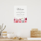Herfst Dahlia en Pumpkin Wedding Welcome Poster (Keuken)