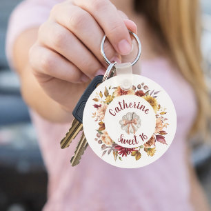 Herfst Dahlia Pompoen Sweet Sixteen Sleutelhanger