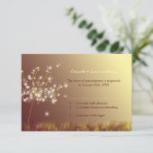 Herfst Dandelion Field Wedding RSVP Card (Staand voorkant)