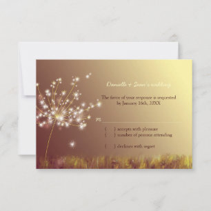 Herfst Dandelion Field Wedding RSVP Card