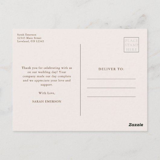 Herfst dank u Briefkaart (Achterkant)