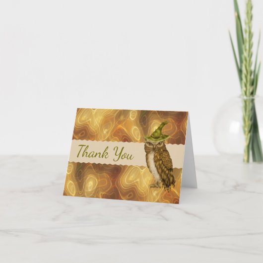 Herfst Dank u Kaart met Halloween Owl (Voorkant)