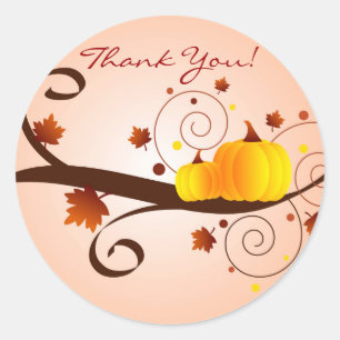 Herfst dank u! -sticker ronde sticker