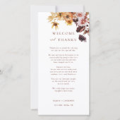 Herfst Dank U Welkom en Bedankt Plaats Kaarten (Voorkant)