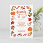 Herfst Dankfeest Afdrukbaar Menu (Staand voorkant)