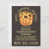 Herfst Dankfeest Diner Kaart (Voorkant)