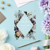 Herfst Dark Moody Bloemen Lijst Paarse bruiloft Acryl Uitnodigingen (Insitu (Huwelijk))