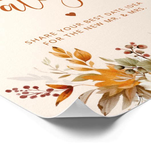 Herfst date nachtelijke ideeën. Boho herfst Datum  Poster (Hoek)