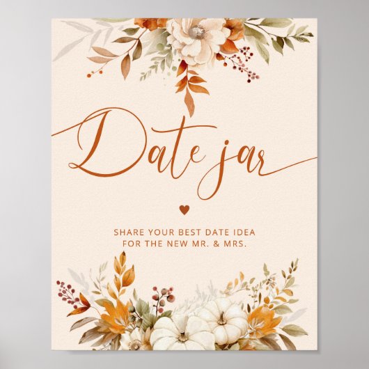 Herfst date nachtelijke ideeën. Boho herfst Datum  Poster (Voorkant)