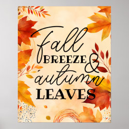 Herfst Decor: herfst bries en herfst verlaat Herfs Poster