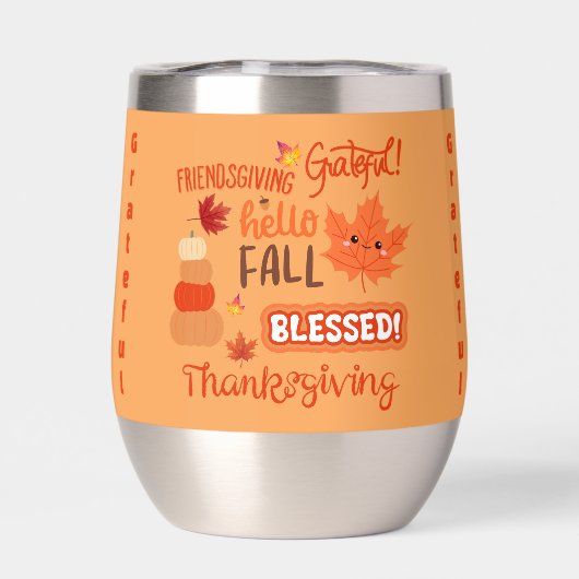 Herfst Decor Pompoen Thanksgiving op Sinaasappel | (Achterkant)