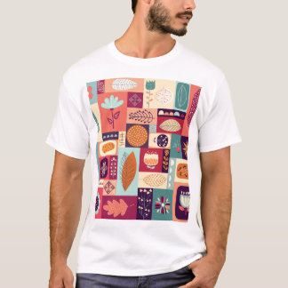 Herfst Decoratieve Achtergrondkunst T-shirt