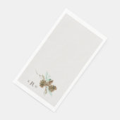 Herfst dennenaaltje bladerdak monogram servet (Hoek)