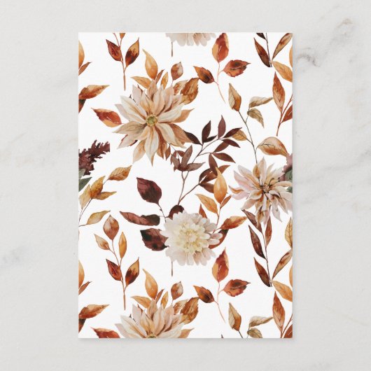 Herfst Detail Bruiloft Informatiekaartje (Achterkant)