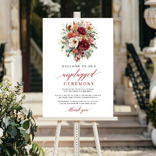 Herfst Diep Rode Bloemige 'Unplugged' Ceremonie Bo Poster