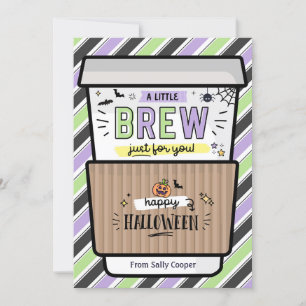 Herfst docent Halloween Coffee Gift Kaart