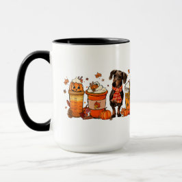 Herfst Dog Coffee Mok, Dachsund Dog Mok, Herfst Vi Mok