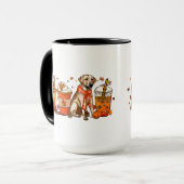 Herfst Dog Coffee Mok, Labrador Dog, Herfst Vibes Mok (Voorkant links)