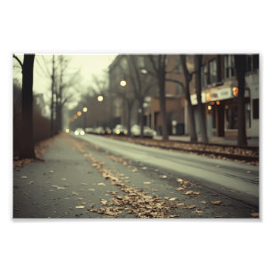 Herfst downtown road design foto afdruk