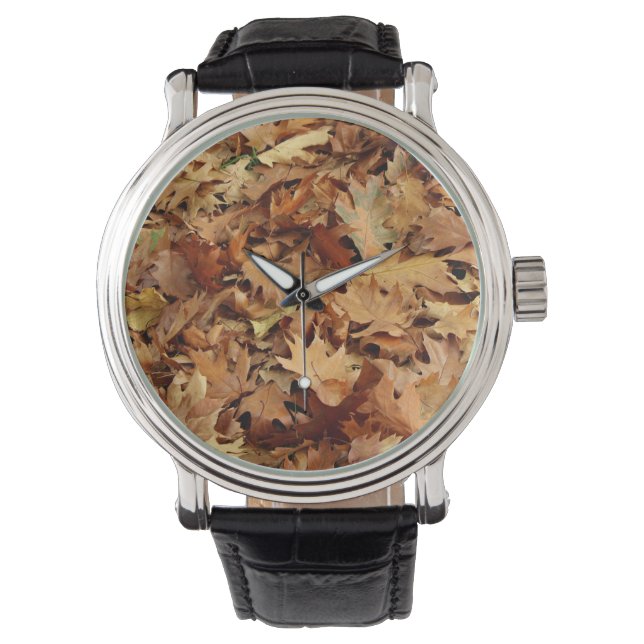 Herfst, droge bladeren horloge (Voorkant)